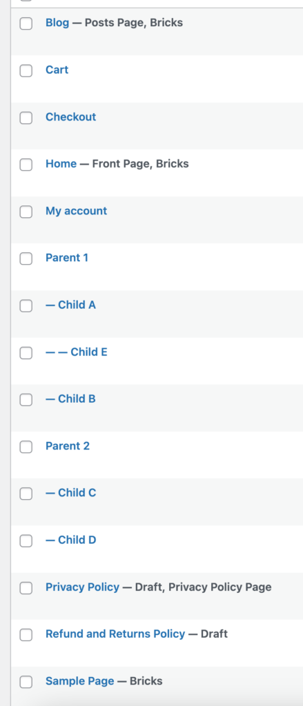 Top-level Pages and Children Bricks Query Loop - BricksLabs