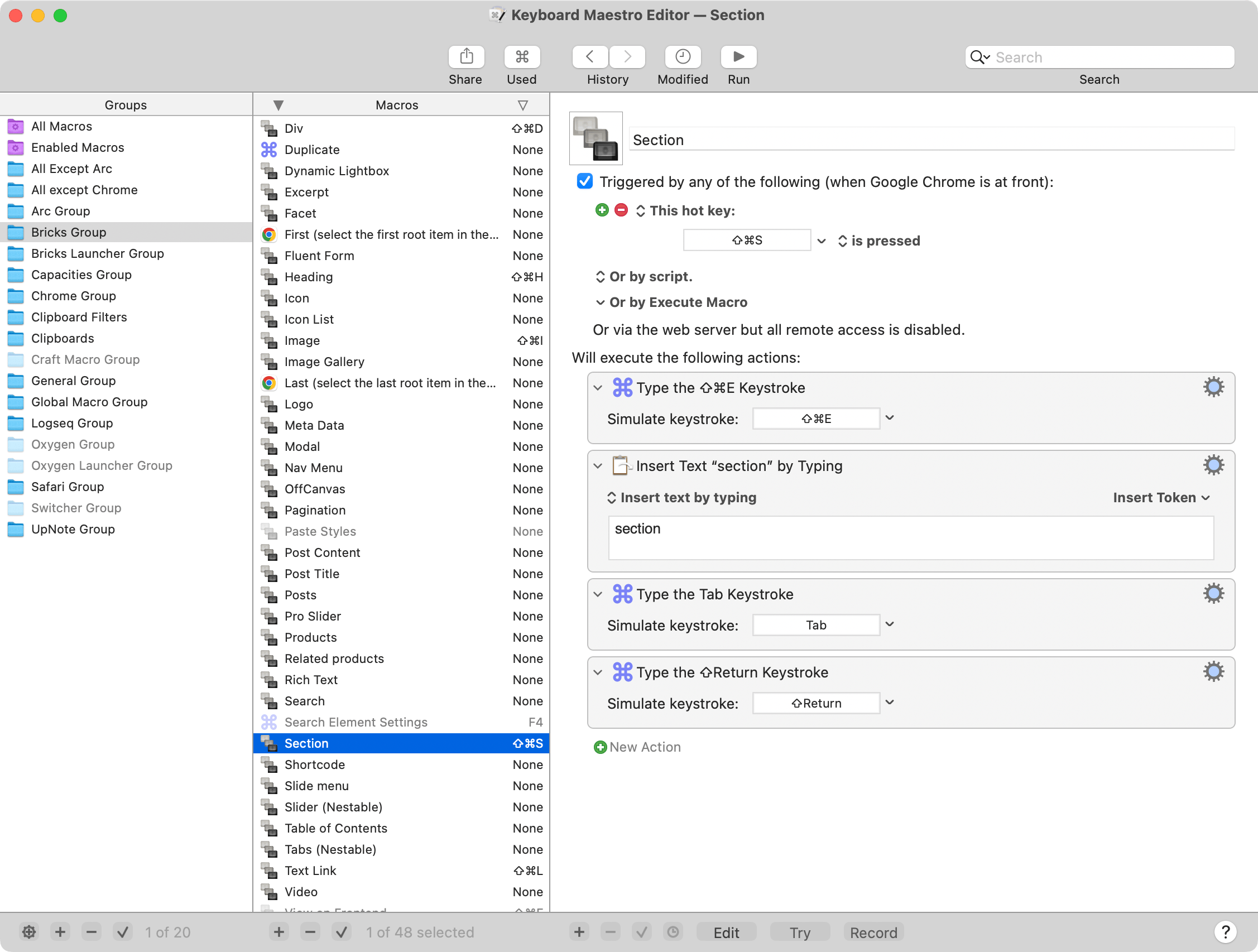 Keyboard shortcuts for adding elements in Bricks builder - BricksLabs