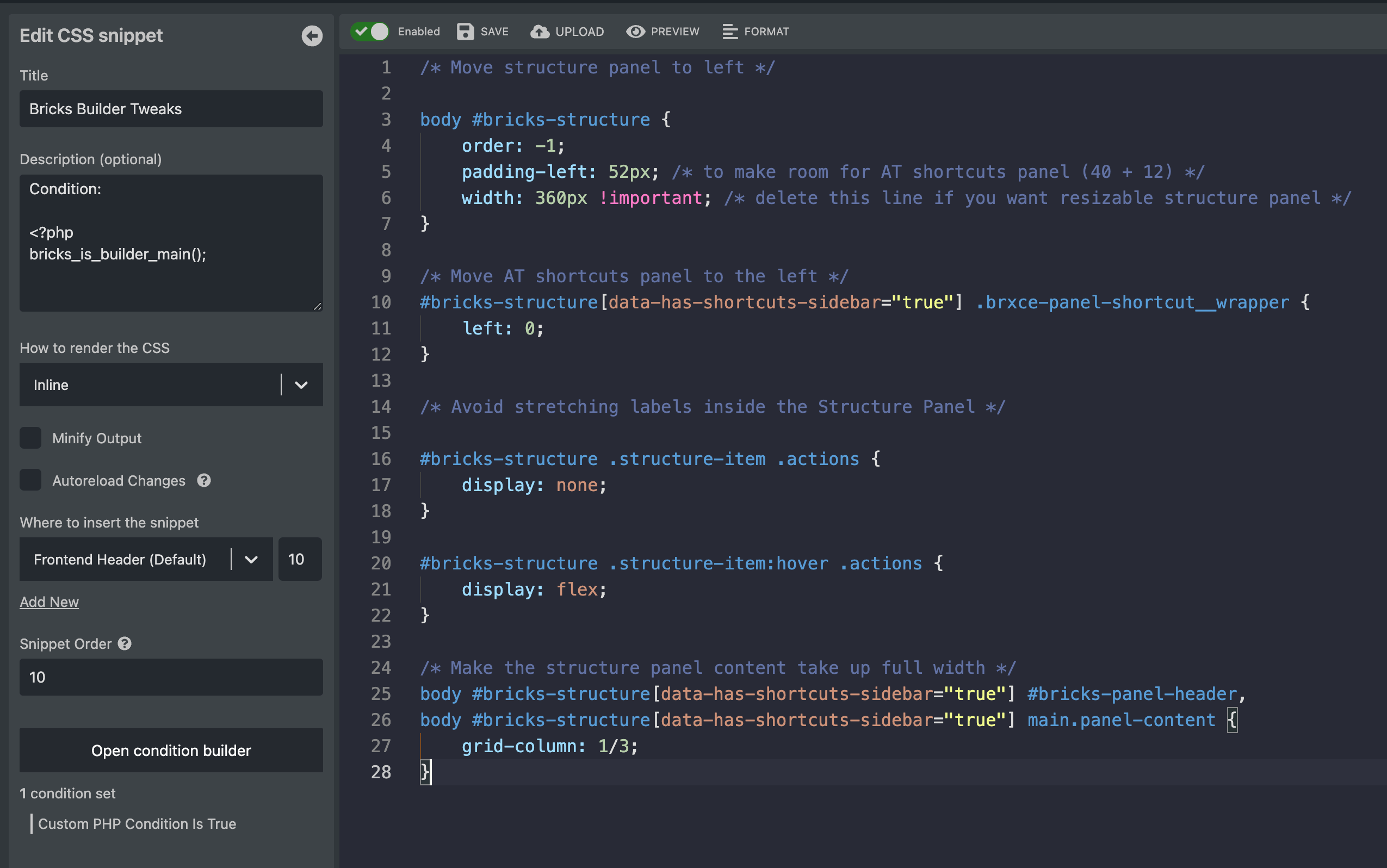 Left Structure Panel in Bricks Editor - BricksLabs