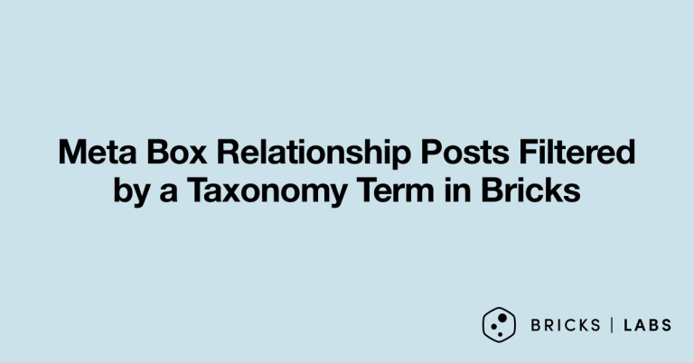 Meta Box Relationship Posts Filtered by a Taxonomy Term in Bricks