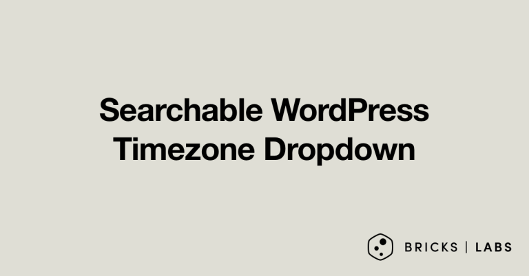 Searchable WordPress Timezone Dropdown