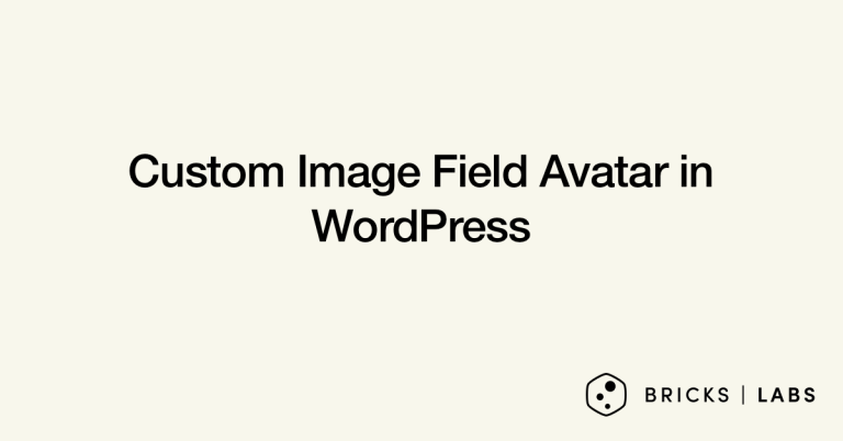 Custom Image Field Avatar in WordPress