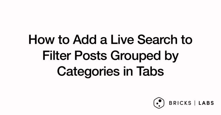 How to Add a Live Search to Filter Posts Grouped by Categories in Tabs